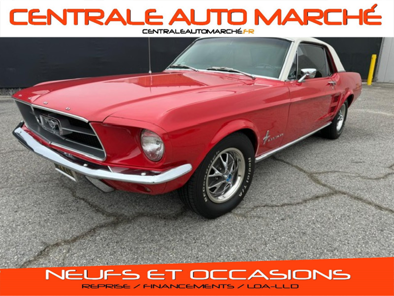 Ford Mustang COUPE ROUGE TOIT VINYLE BLANC 289CI V8 1967